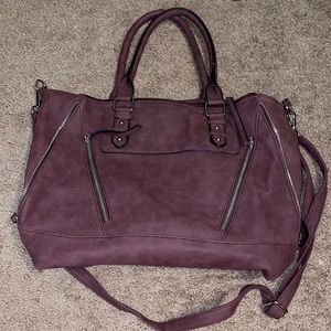 Burgundy side and shoulder purse